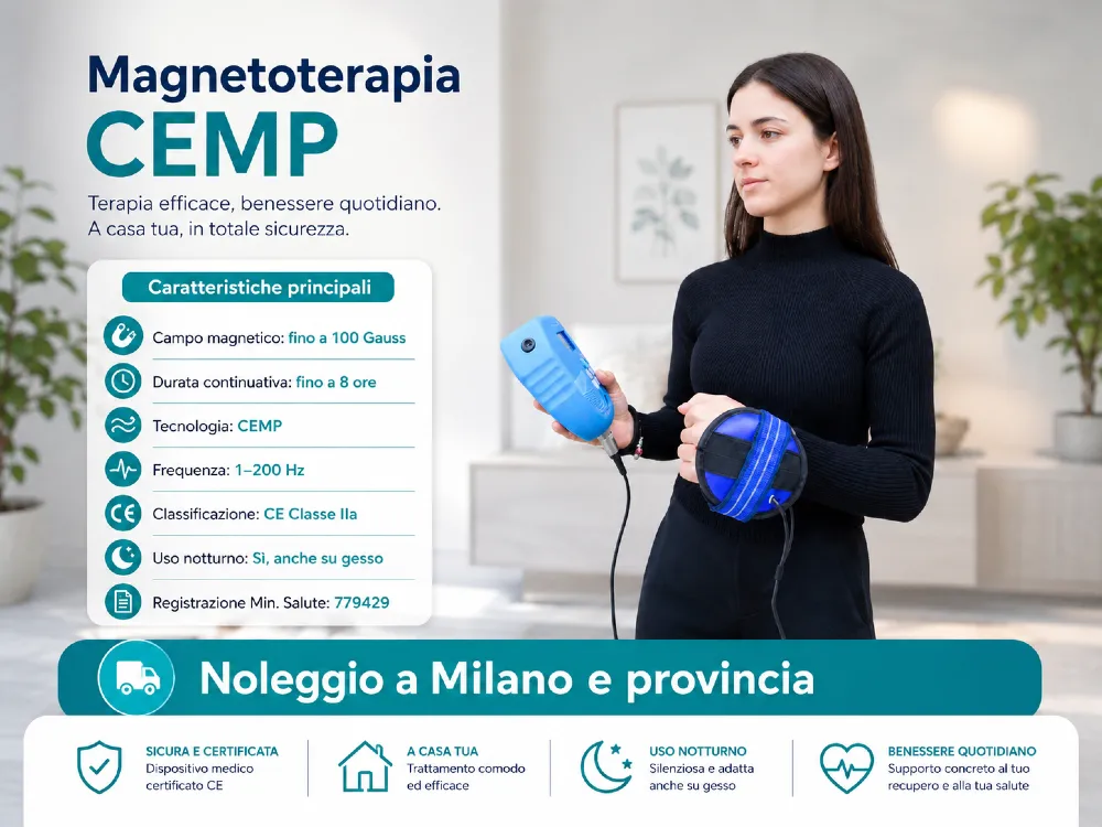 Noleggio magnetoterapia a Milano: dispositivo CEMP consegnato a domicilio
